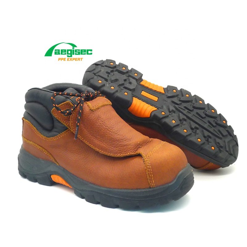 AEGISEC leather mining safety shoes composite toe metatarsal protection welding work boots
