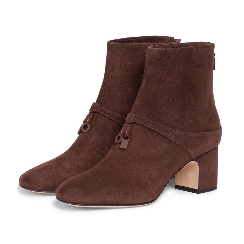 New fashion designer boots for ladies high heels shoes brown leather new styles winter women ankle boots