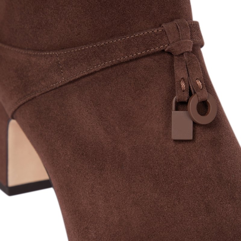 New fashion designer boots for ladies high heels shoes brown leather new styles winter women ankle boots