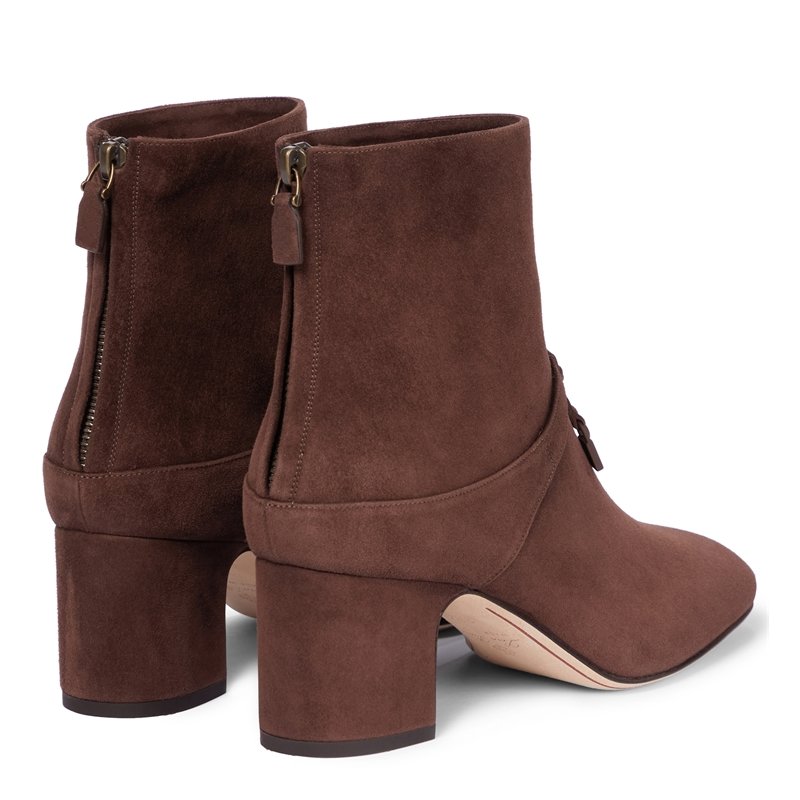 New fashion designer boots for ladies high heels shoes brown leather new styles winter women ankle boots