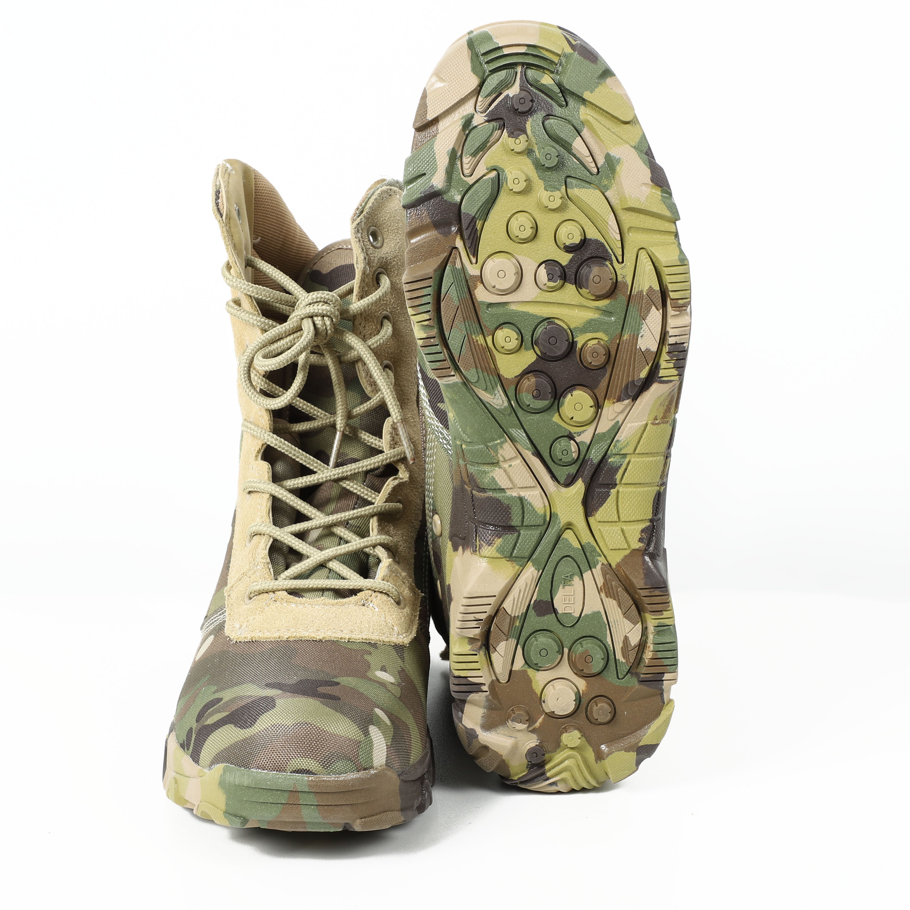 Wholesale Woodland Camouflage Rubber Outsole Outdoor Training Combat Tactical Security Boots