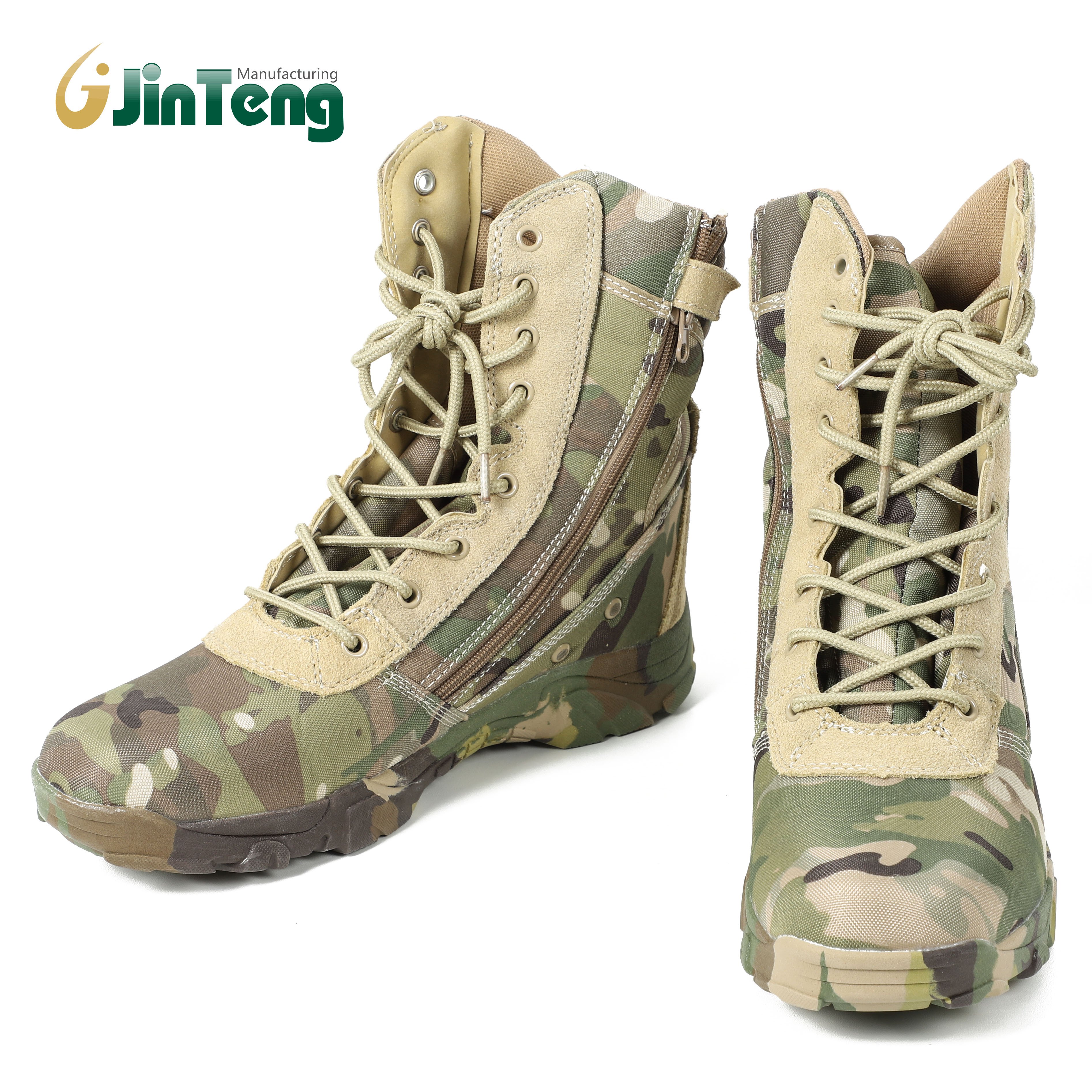 Wholesale Woodland Camouflage Rubber Outsole Outdoor Training Combat Tactical Security Boots