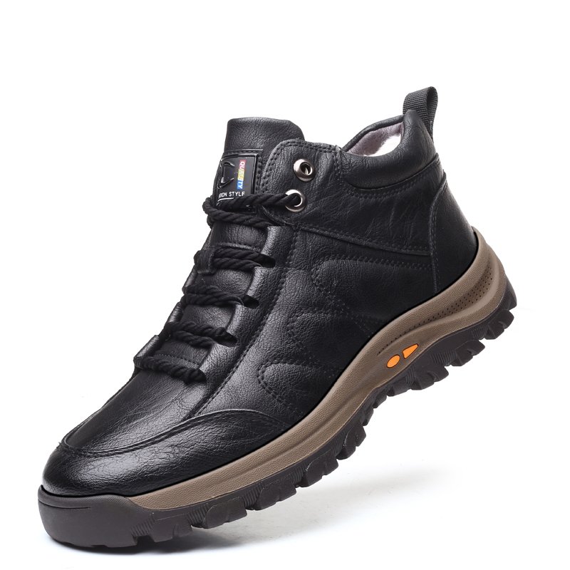 Ready Stock Walking Ankle Trendy Genuine Shoes Men Leather Boots For Outdoor