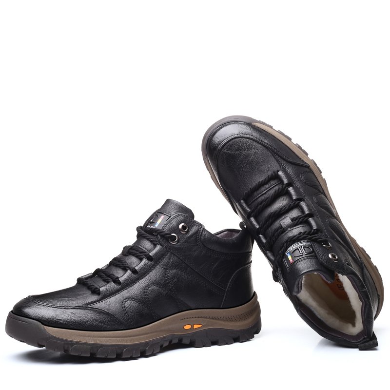 Ready Stock Walking Ankle Trendy Genuine Shoes Men Leather Boots For Outdoor