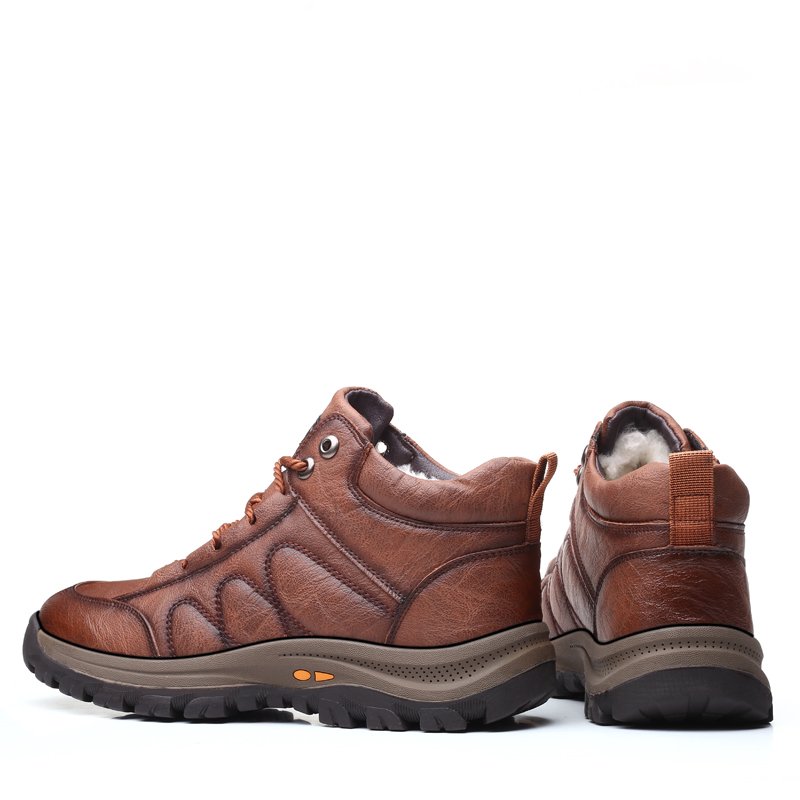 Ready Stock Walking Ankle Trendy Genuine Shoes Men Leather Boots For Outdoor