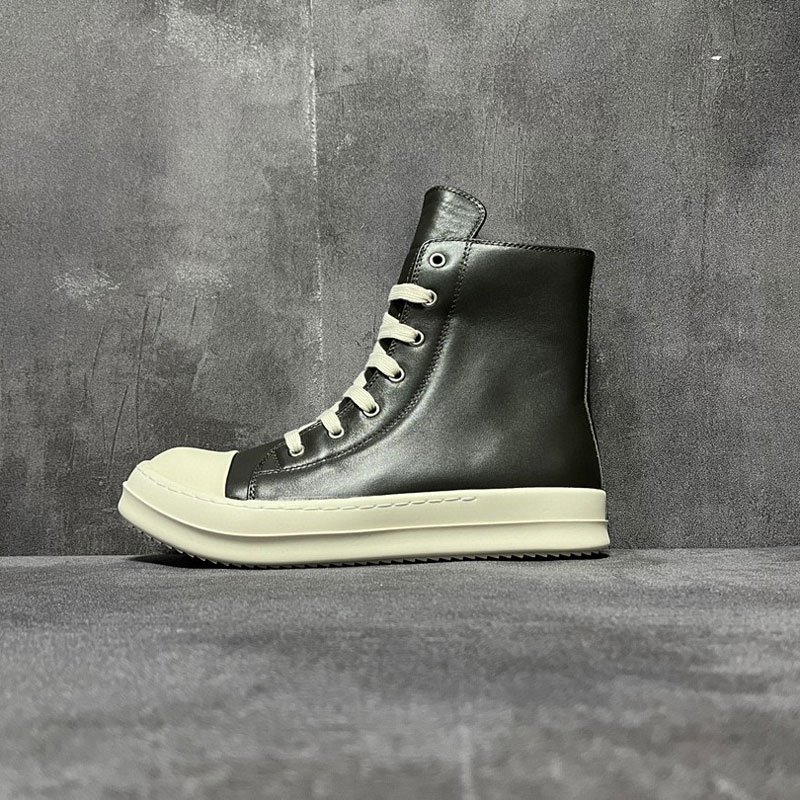 Top quality black high top casual shoes women walking style shoes genuine leather other boots shoes men
