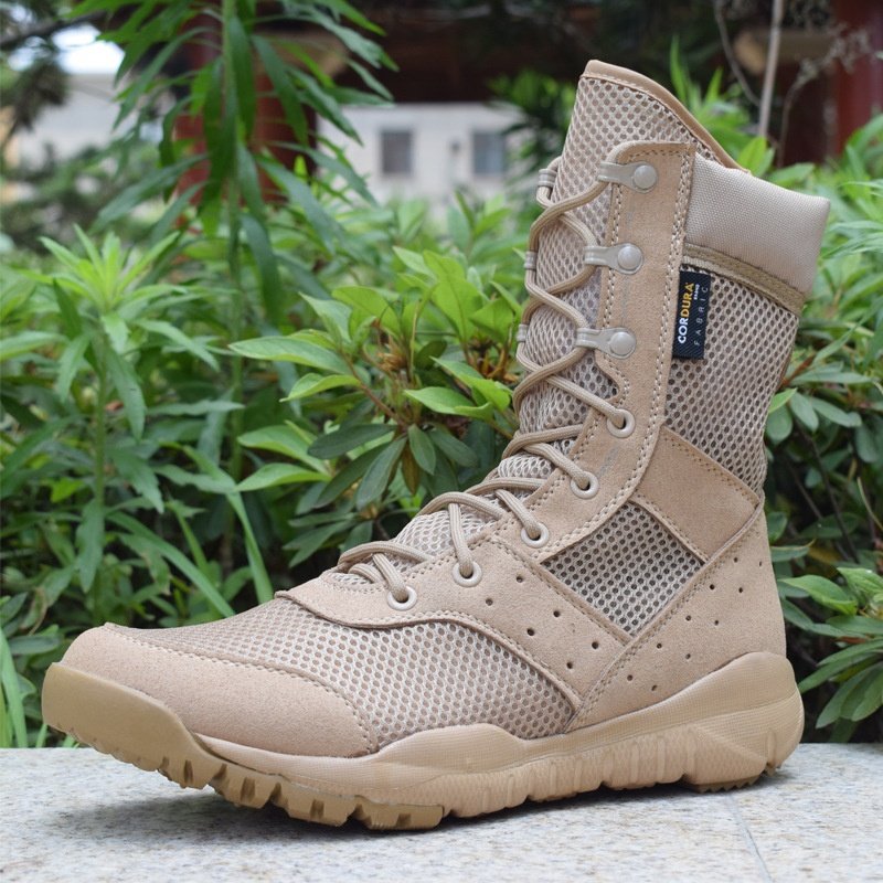 JINTENG Hot Couple combat CS Boots Tactical Outdoor Leather Waterproof Desert Work Safety Shoes Men's Combat Ankle Boots