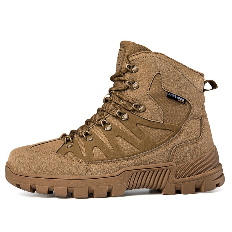 Mountaineering High Top Hiking Boots Non Slip Wear Resistant Lightweight Breathable Climbing Shoes for Men tactical boots black