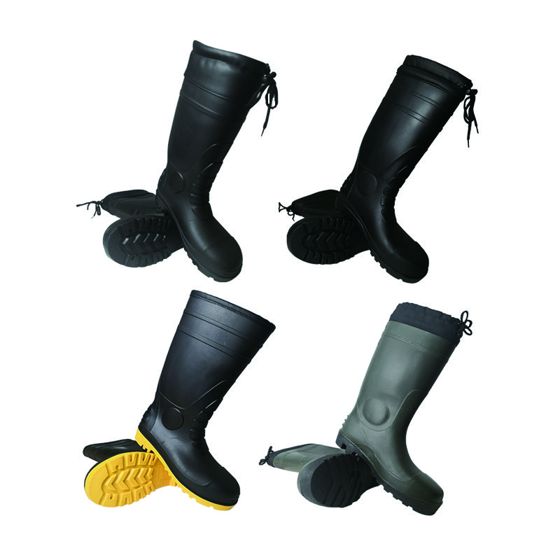 Rubber Wellington Rain Boots Steel Toe Safety PVC Custom Color Rain Shoes With CE certificate