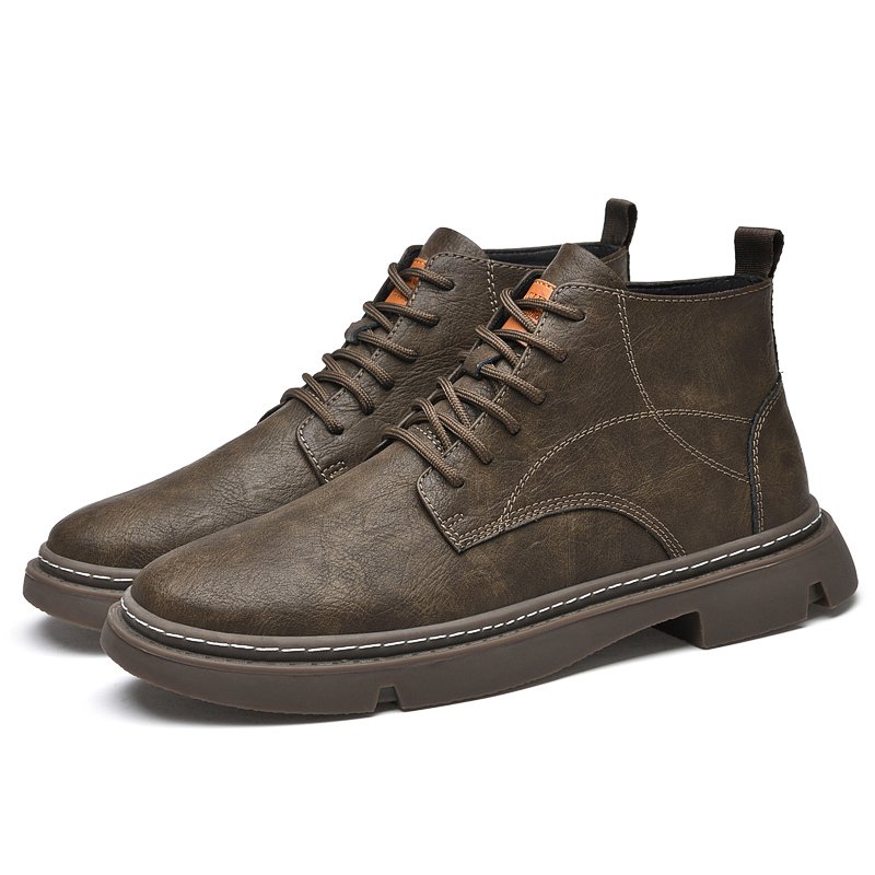 New high-top tooling leather boots Martin boots men's shoes men casual shoes