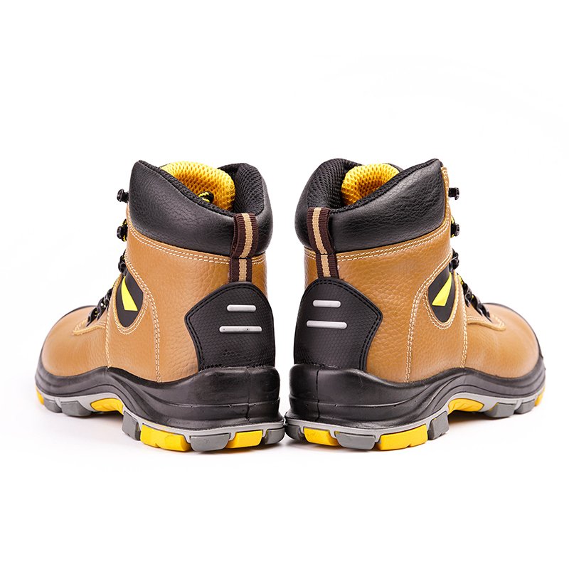 leather Slip resistant price steel toe construction rubber sole work boots for men
