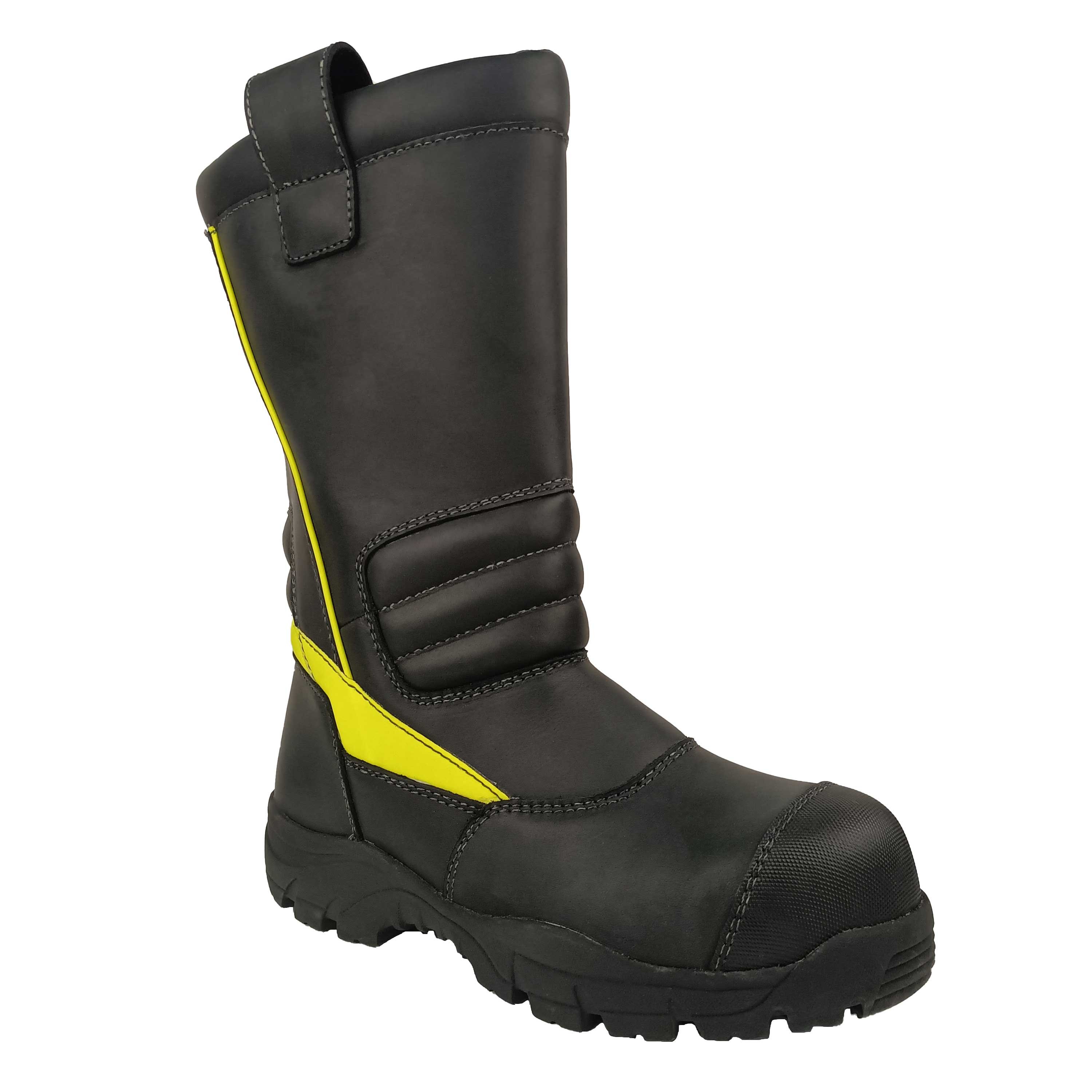 Genuine leather fire boots Flame retardant with Steel toe EH Slip Oil resistant outsole