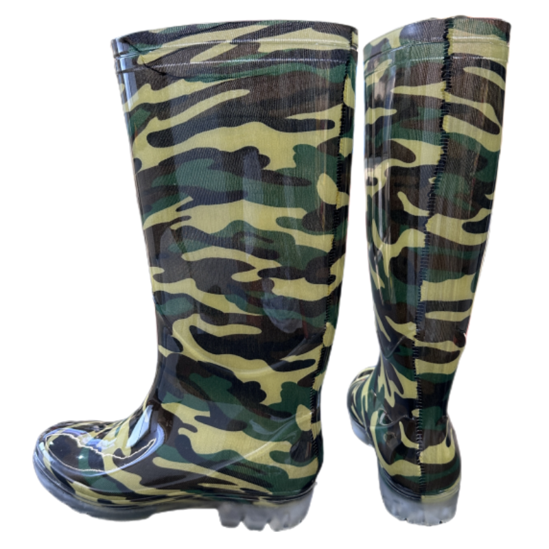 Camouflage men's high-tube rubber shoes labor insurance industrial and mining water non-slip rain boots
