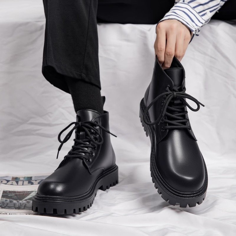New Product Vintage Mart Boots Men's Large Cowhide Upper High Top Durable Outdoor Casual Shoes