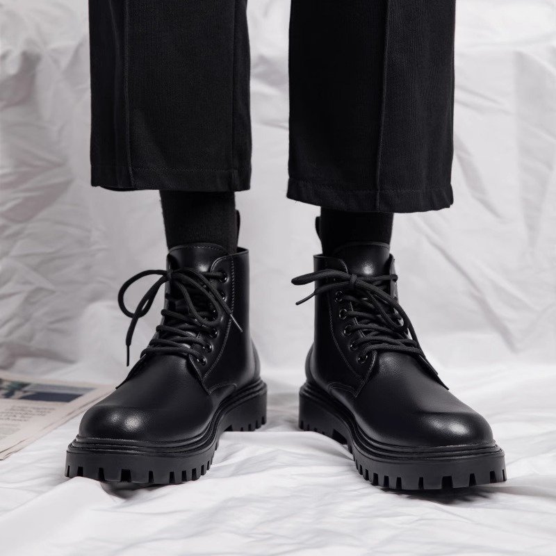 New Product Vintage Mart Boots Men's Large Cowhide Upper High Top Durable Outdoor Casual Shoes