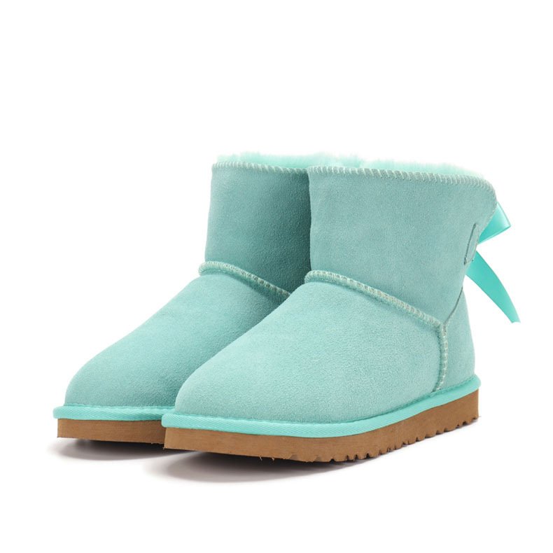 Wholesale designer ladies shoes fashion cute winter fur warm bow brand midi snow boots for women