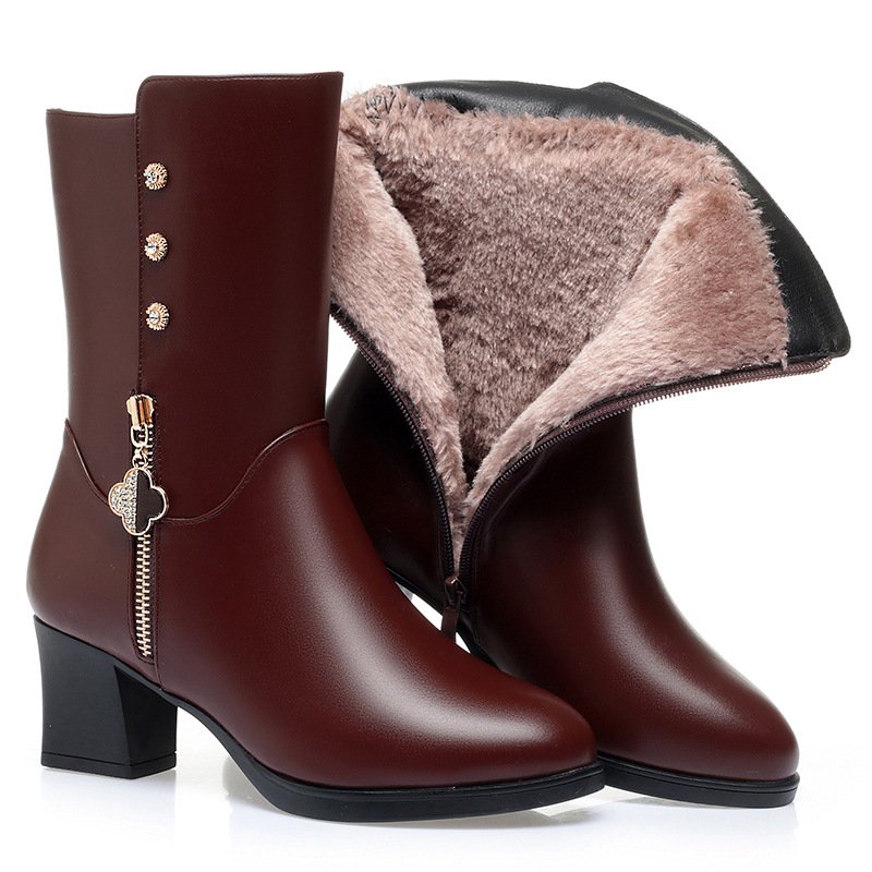 Autumn And Winter New Pu Boots Women's Trend Women's Western high knee boots over the knee boots
