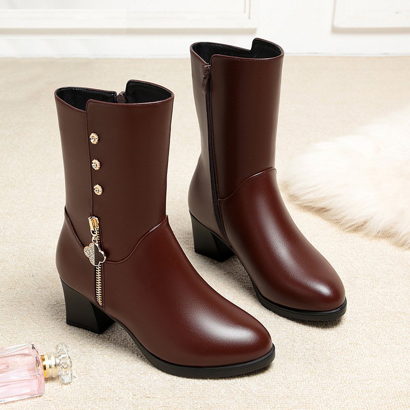 Autumn And Winter New Pu Boots Women's Trend Women's Western high knee boots over the knee boots