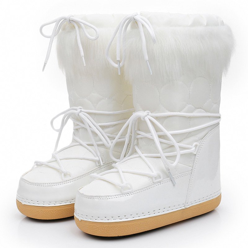 Wholesale winter Ski space boots Fashion round head snow boots thick mon shoes women