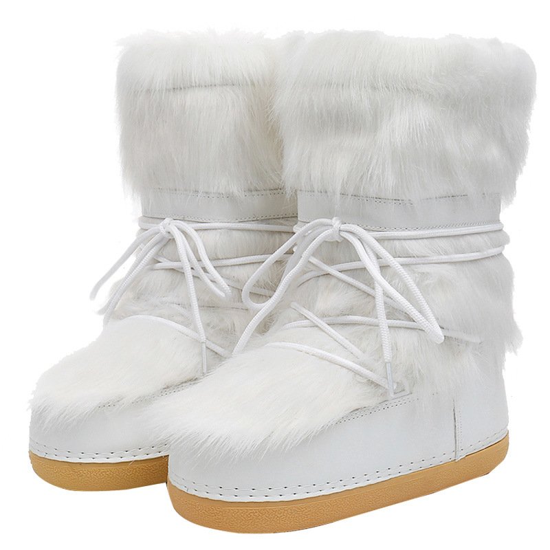 Wholesale winter Ski space boots Fashion round head snow boots thick mon shoes women