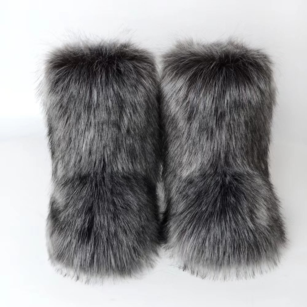2023 hot selling ladies imitation raccoon fur boots factory wholesale high quality snow boots fur snow boots