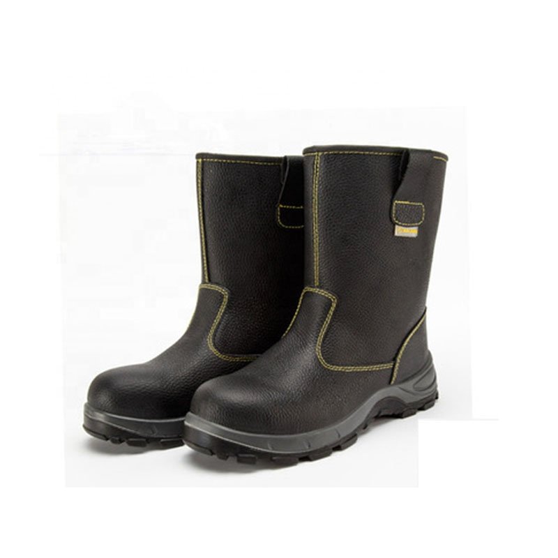 Cheap Black Cow Leather Workman Stab Proof Breathable Anti-slip Safety Boots Safety Shoes