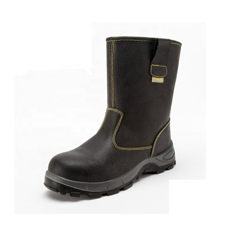 Cheap Black Cow Leather Workman Stab Proof Breathable Anti-slip Safety Boots Safety Shoes