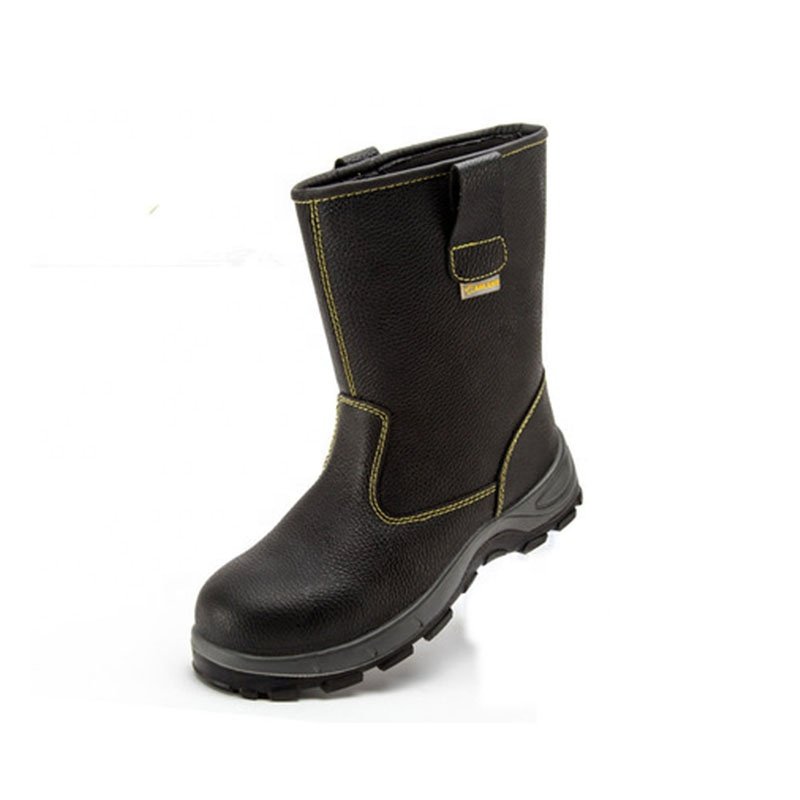 Cheap Black Cow Leather Workman Stab Proof Breathable Anti-slip Safety Boots Safety Shoes