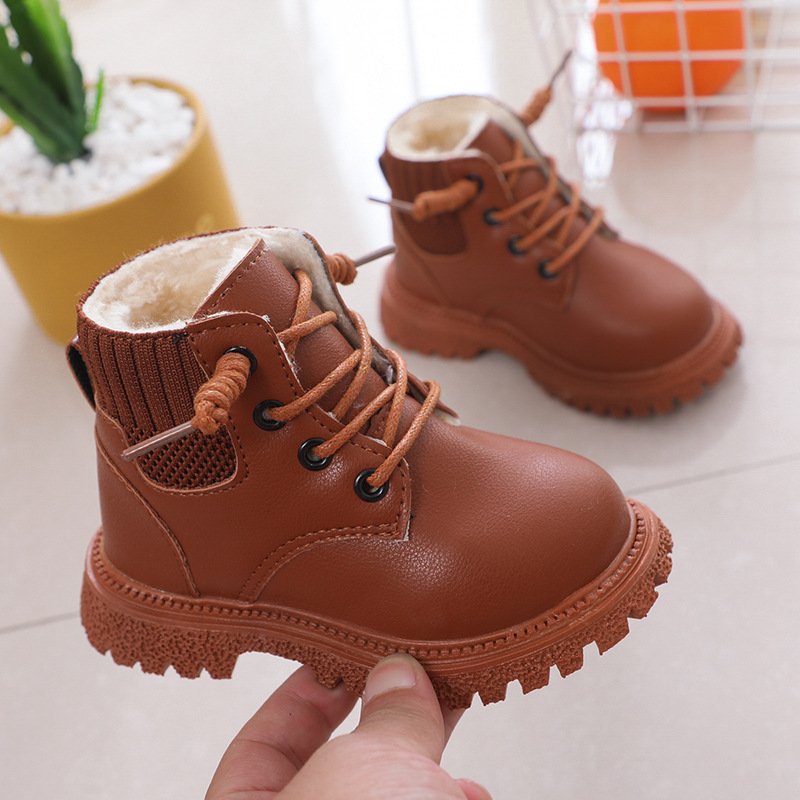 vintage leather waterproof lightweight boy cotton shoes outdoor hiking other style girl boots