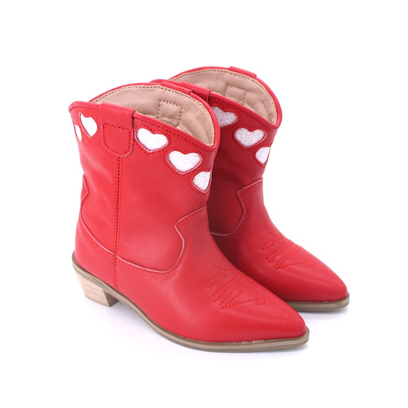 New Spicy Girls' Fashion High Heel Girls' Boots Pointed Mid length Leather Boots