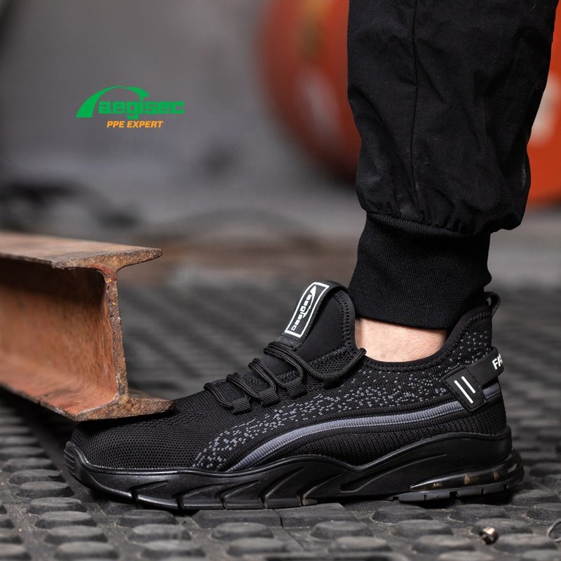 AEGISEC botas de seguridad fly knit light weight athletic safety shoes steel toe puncture resistant rubber boots for work