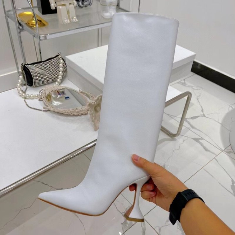 Snakeskin New Fashion Slip on Fall Spring Kitten Heels Women Knee High Boots for Sexy Ladies