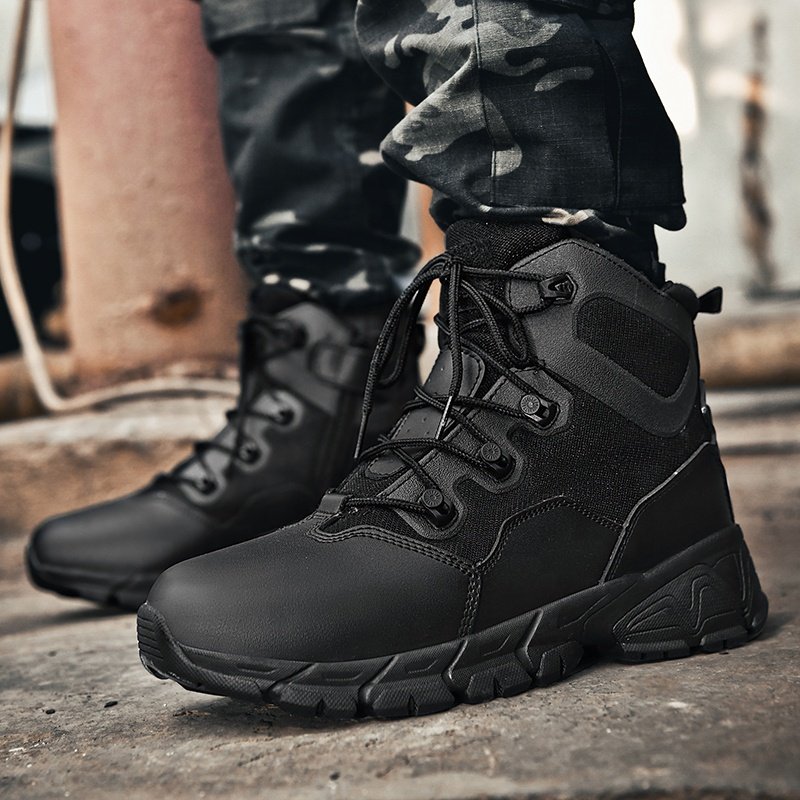 Custom Men's Com-bat Boots Hiking Shoes Men Outdoor Sports Desert Tactical Boots 6 Inches Suede Leather.