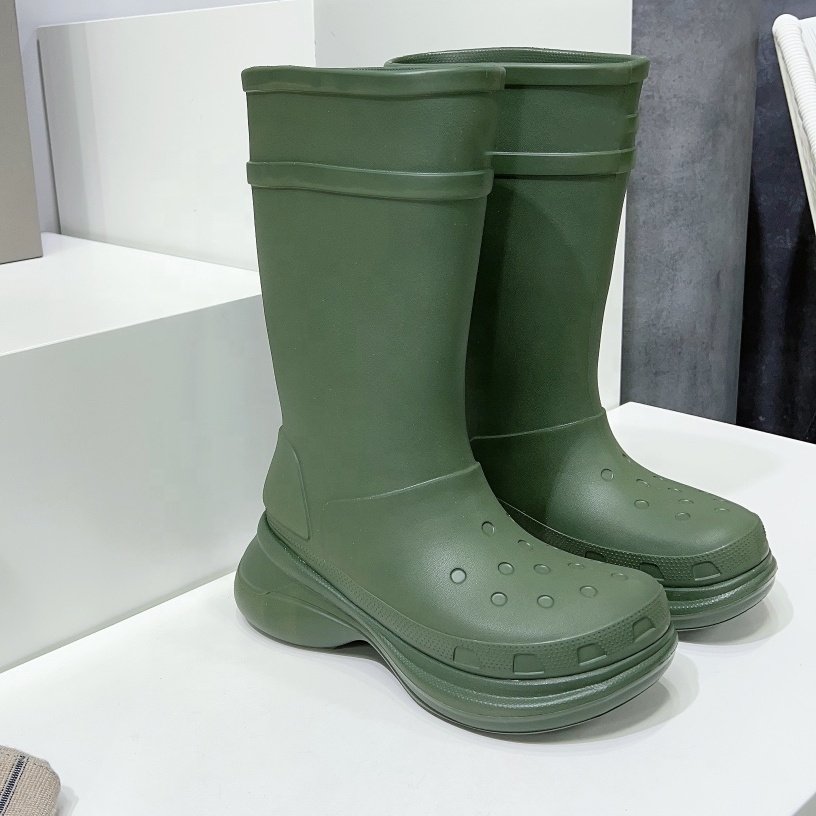Size 35 to size 45 2024 Autumn Winter New Water Boots For Women Thick Bottom Non-slip Hole Shoes Designer Rain Boots