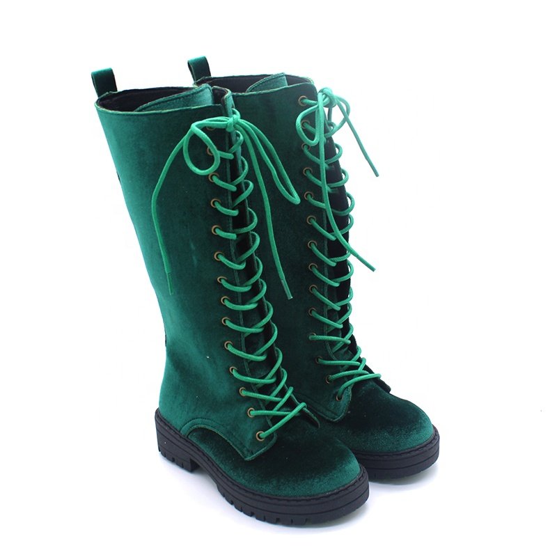 Customized Fashion New Design Halloween Party Gothic Cool Velvet Leather Girls Boys Toddler Baby Kids Children Boots