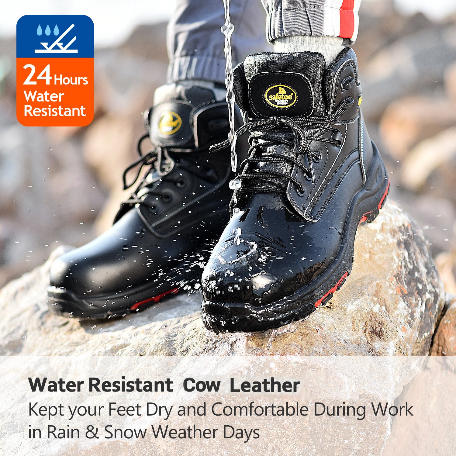 Chemical Resistant Composite Steel Toe Mens Safety Work Shoes Boots