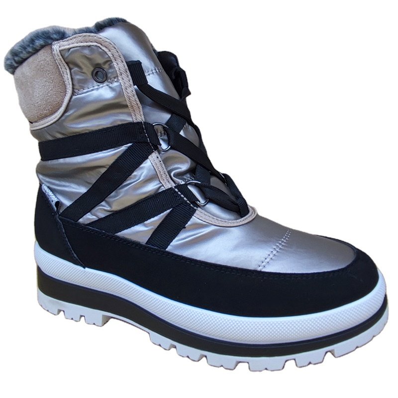 2024 New Pu Leather Warm Women'S Fashion Full Fur Lined Zipper Winter Snow Boots Shoes For Women