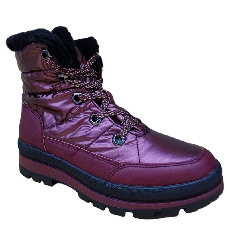2024 New Pu Leather Warm Women'S Fashion Full Fur Lined Zipper Winter Snow Boots Shoes For Women