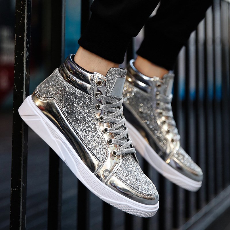 sh11682a Plus size 46 47 48 man shoes boots casual gold silver boot for men