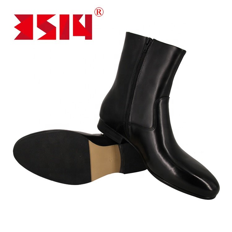 High quality black fashion leather boots -party leather boots-dress boots-leather sole