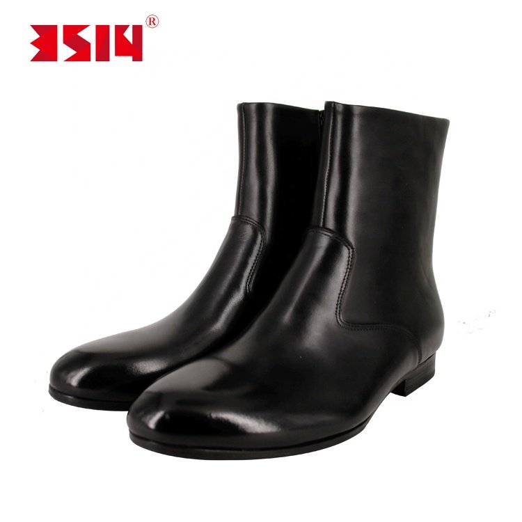 High quality black fashion leather boots -party leather boots-dress boots-leather sole