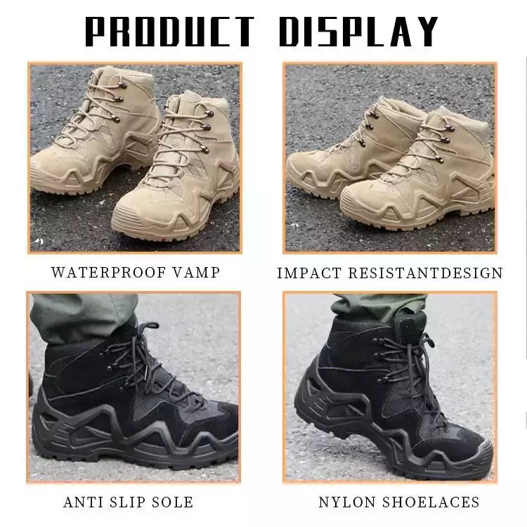 Men Winter Warm Outdoor Sport Desert Antislip High Shoes Bot Brown Hiking Combat Botas Tactical Boots