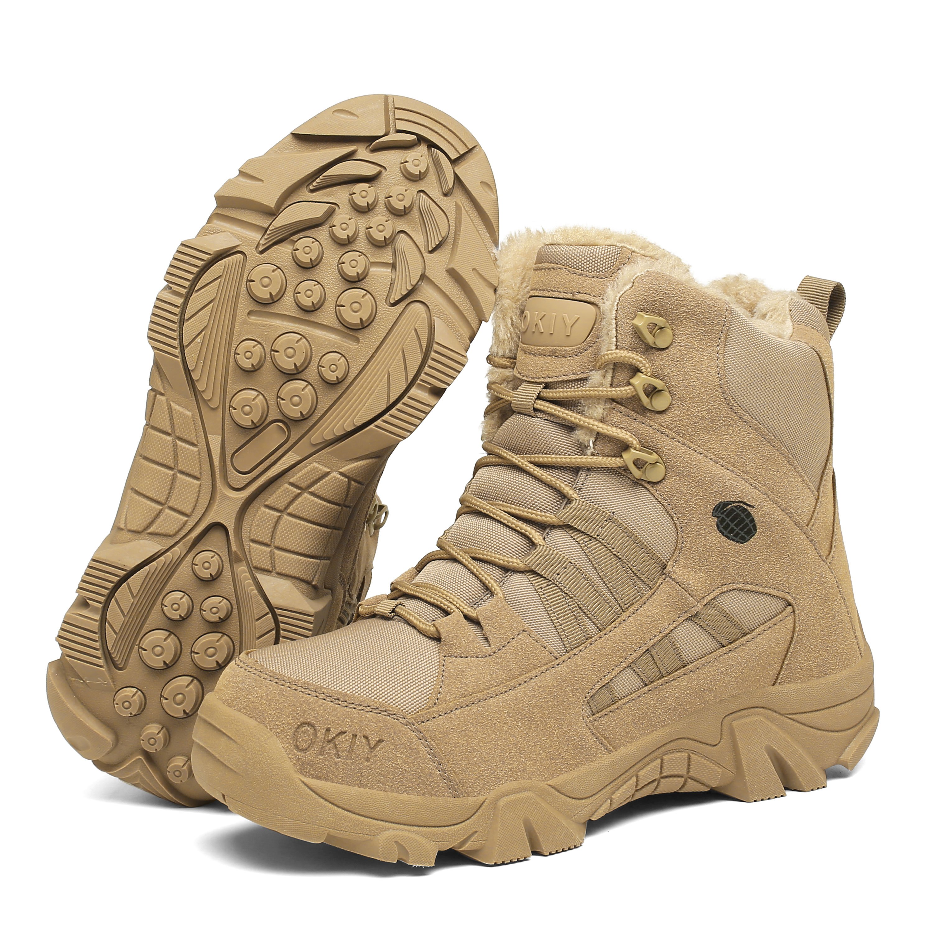 Wholesales Vintage Wild jungle Winter Fluzzy Cotton Velvet hiking Shoes Botas Snow Warm Combat Tactical Boots