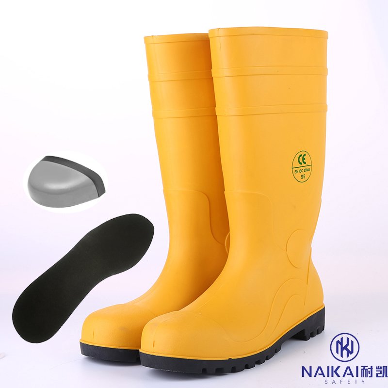 Steel Toe Boots For Food Industry Waterproof Pvc Safety Rain Boots White Rain Boots