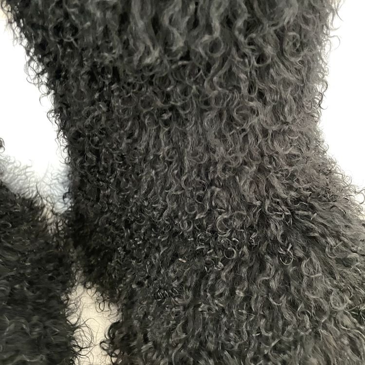 Customized Color and logo Factory price black winter real Mongolian fur boots for women