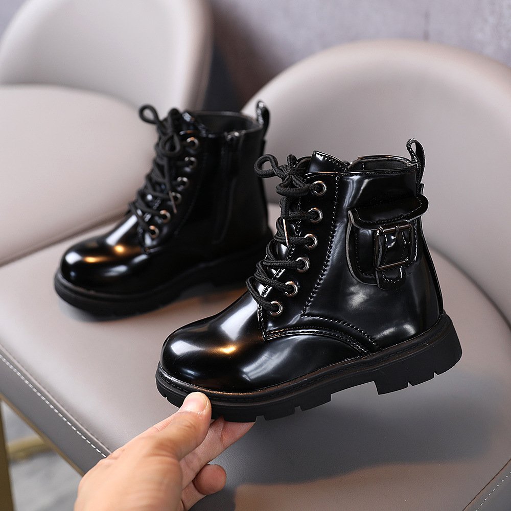2023 autumn new British style boy and girl ankle boots kids rubber sole vintage boot shoes