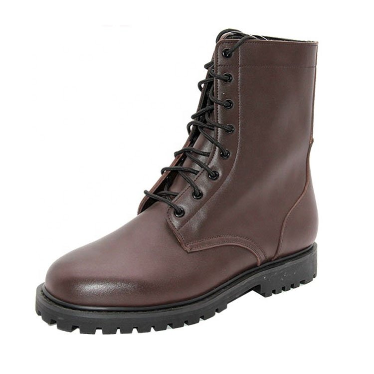 Factory Direct Red Brown Leather Boots Tall Motorcycle Men's Boots High Waist Leather
