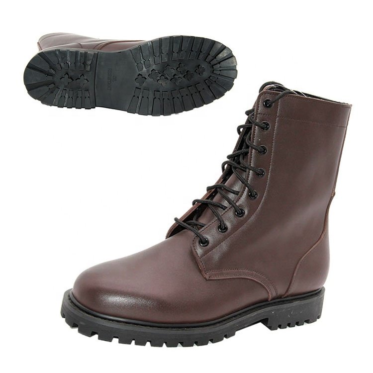 Factory Direct Red Brown Leather Boots Tall Motorcycle Men's Boots High Waist Leather