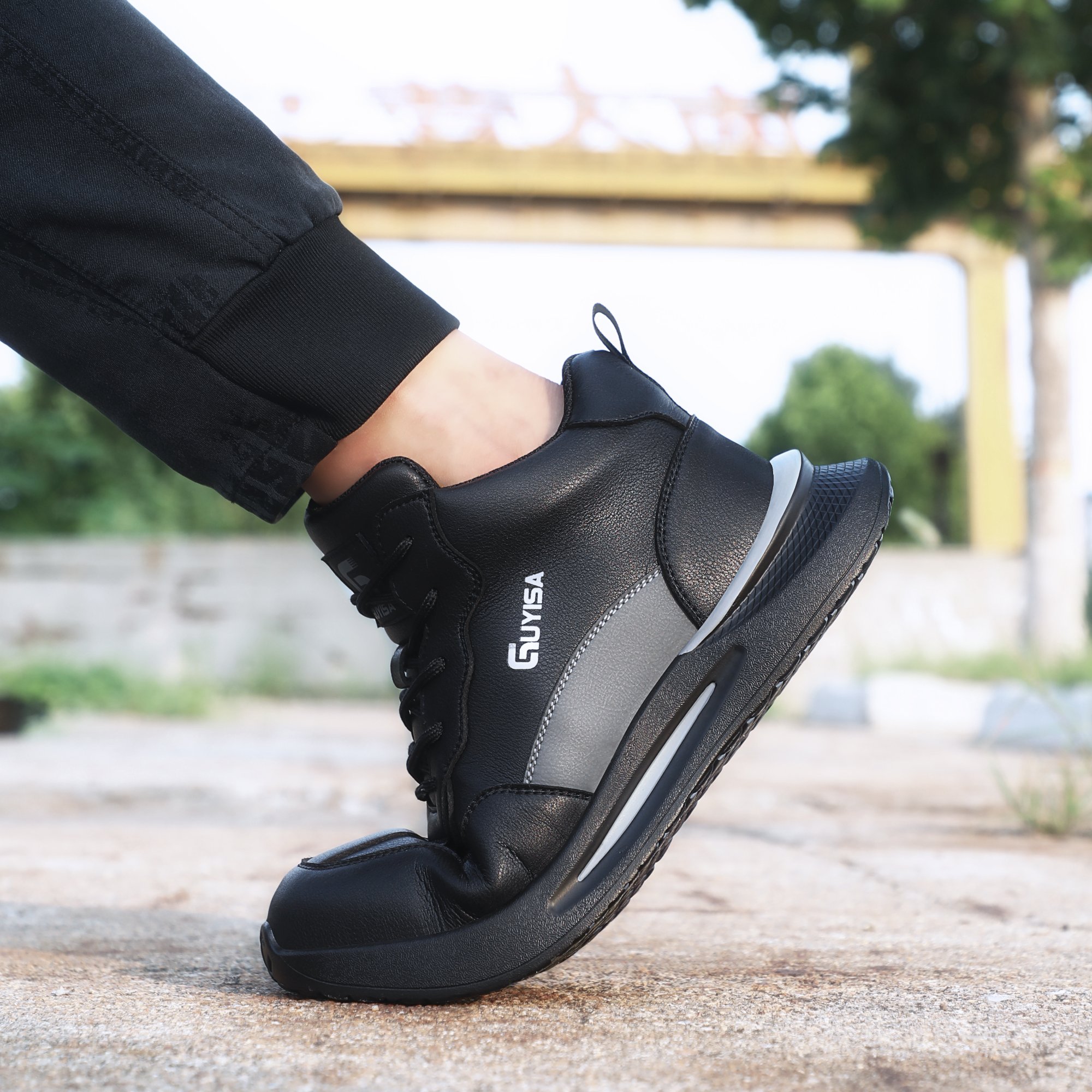 Men's Factory Direct PU Outsole Lightweight Breathable Steel Toe Safety Work Boots