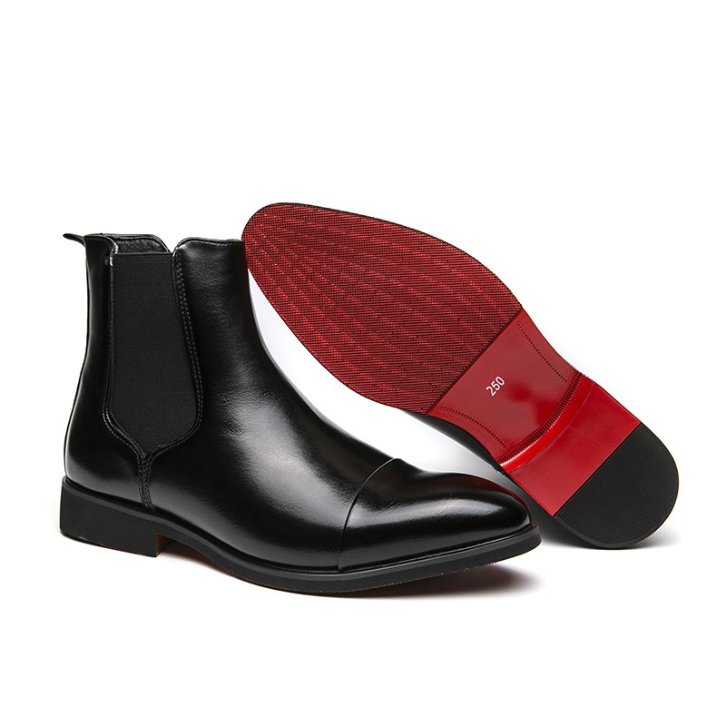 New 2024 Products Mens Fashion Heightening Slip on High Ankle Boots For Men Shoes Microfiber Leather Casual Dress Shoes